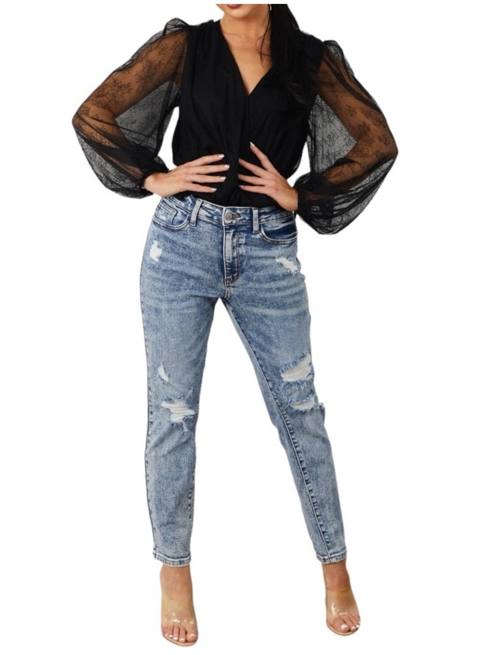 Judy Blue Medium Acid Wash High Rise Boyfriend Jeans plus size 16W